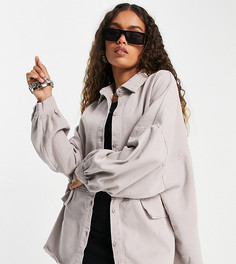 Лавандовая рубашка в стиле oversized Missguided Petite-Фиолетовый цвет