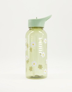 Бутылка для воды емкостью 1 л с принтом маргариток Typo-Зеленый цвет