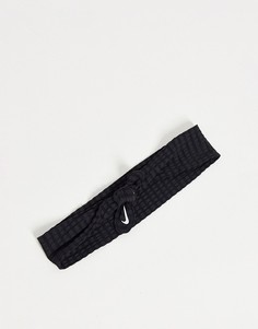 Черная узкая повязка на голову Nike-Черный цвет