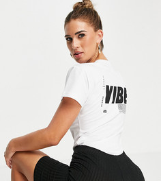 Белое боди с круглым вырезом и графическим принтом Vibe ASYOU-Белый