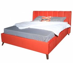 Мягкая кровать Betsi П/М ткань Морковный 160 Bravo