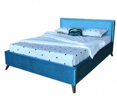 Мягкая кровать Melani БП/М ткань Синий 1,6м Bravo