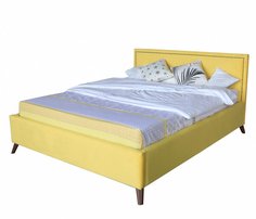 Мягкая кровать Melani БП/М ткань Жёлтый 1,6м Bravo