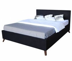 Мягкая кровать Monika БП/М ткань Чёрный 1,6м Bravo