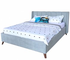 Мягкая кровать Betsi 1600, П/М, ткань, Серый Bravo
