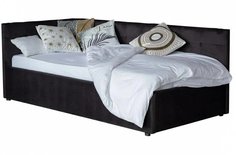 Односпальная кровать-тахта Bonna 900, П/М, ткань, Чёрный Bravo