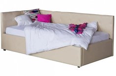 Односпальная кровать-тахта Bonna 900, БП/М, экокожа, Бежевый Bravo