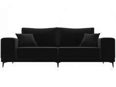 Прямой диван Льюес Микровельвет Черный Bravo