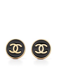 Chanel Pre-Owned серьги-клипсы 2001-го года с логотипом CC
