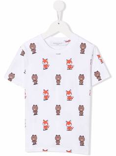 MAISON KITSUNE KIDS футболка с логотипом из коллаборации с Line Friends