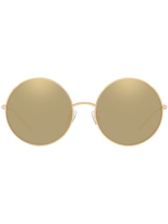 Dolce & Gabbana Eyewear солнцезащитные очки в позолоченной круглой оправе
