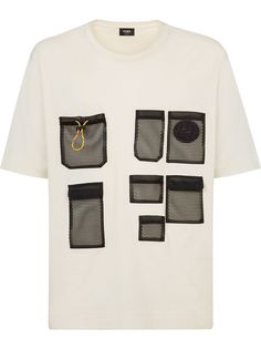 Fendi футболка с сетчатыми карманами