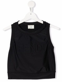 Fendi Kids укороченный топ с логотипом