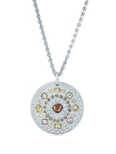 De Beers Jewellers цепочка с подвеской Talisman Large Medal из белого золота с бриллиантами