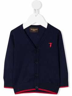 TRUSSARDI JUNIOR кардиган с вышитым логотипом