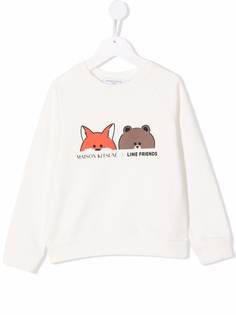 MAISON KITSUNE KIDS толстовка с логотипом из коллаборации с Line Friends