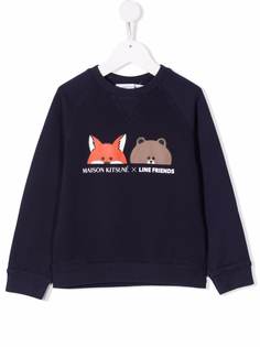MAISON KITSUNE KIDS толстовка с логотипом из коллаборации с Line Friends