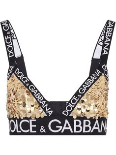 Dolce & Gabbana бюстгальтер с треугольными чашками и пайетками
