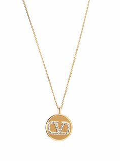 Valentino Garavani колье с подвеской-логотипом VLogo Signature