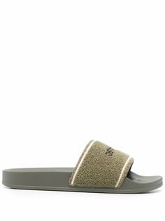 Off-White махровые шлепанцы с логотипом