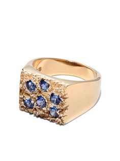 Bleue Burnham перстень из желтого золота с сапфирами