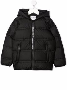 Givenchy Kids пуховик на молнии с капюшоном