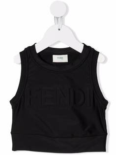 Fendi Kids укороченный топ с логотипом