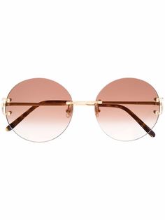 Cartier Eyewear солнцезащитные очки в безободковой оправе