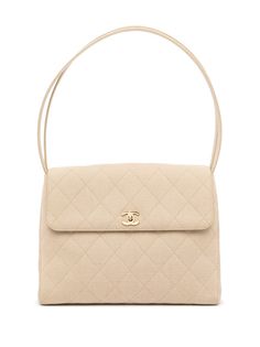 Chanel Pre-Owned стеганая сумка на плечо Turnlock 1998-го года с логотипом CC