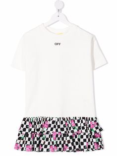Off-White Kids платье с цветочным принтом