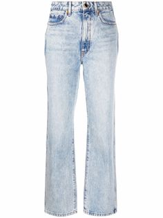 KHAITE прямые джинсы с эффектом потертости