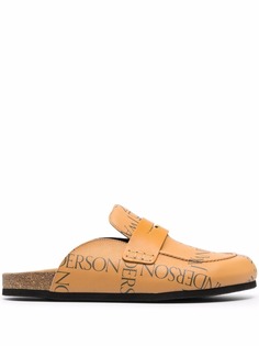 JW Anderson logo print backless loafers