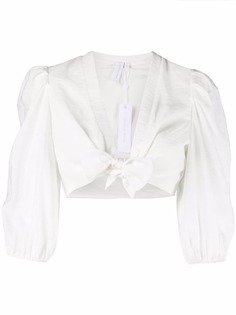 Jonathan Simkhai укороченная блузка Adria с завязками спереди