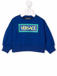 Versace Kids толстовка с круглым вырезом и логотипом