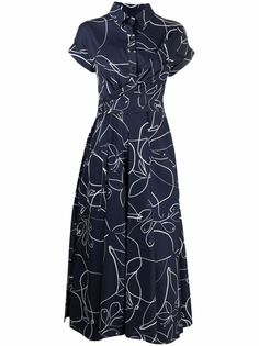 Talbot Runhof платье-рубашка с абстрактным принтом