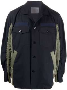 Sacai куртка-рубашка с контрастными вставками