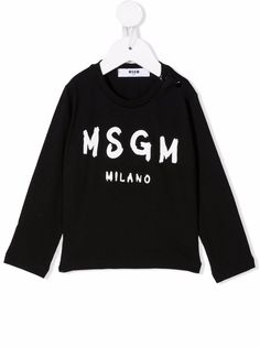 MSGM Kids футболка с длинными рукавами и логотипом