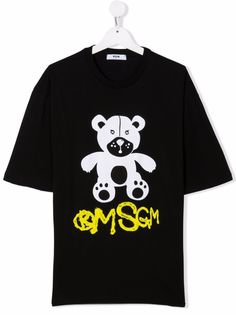 MSGM Kids футболка Teddy Bear с логотипом