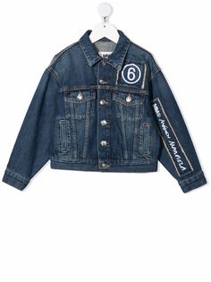 MM6 Maison Margiela Kids джинсовая куртка с вышитым логотипом