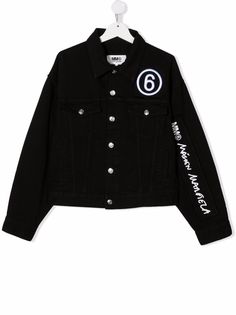 MM6 MAISON MARGIELA KIDS джинсовая куртка с вышитым логотипом
