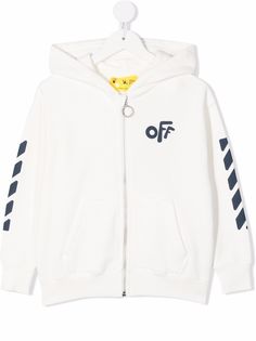 Off-White Kids худи на молнии с логотипом