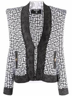 Balmain жаккардовый пиджак с логотипом