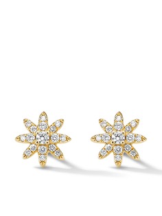 David Yurman серьги-гвоздики Starburst из желтого золота с бриллиантами