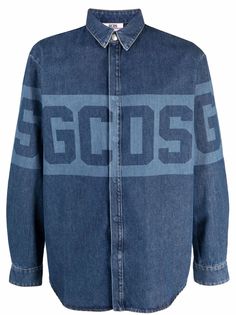 Gcds джинсовая рубашка с логотипом
