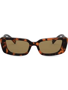 Versace Eyewear солнцезащитные очки Virtus в прямоугольной оправе черепаховой расцветки