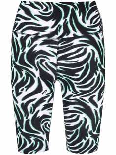 MSGM облегающие шорты с зебровым принтом