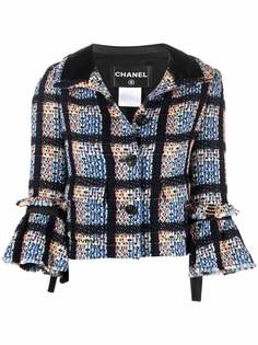 Chanel Pre-Owned клетчатый жакет 2009-го года с завязками