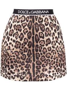 Dolce & Gabbana юбка мини с леопардовым принтом