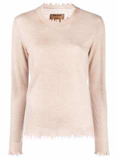 Uma Wang кашемировый джемпер с эффектом потертости