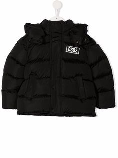 Dsquared2 Kids пуховик с нашивкой-логотипом